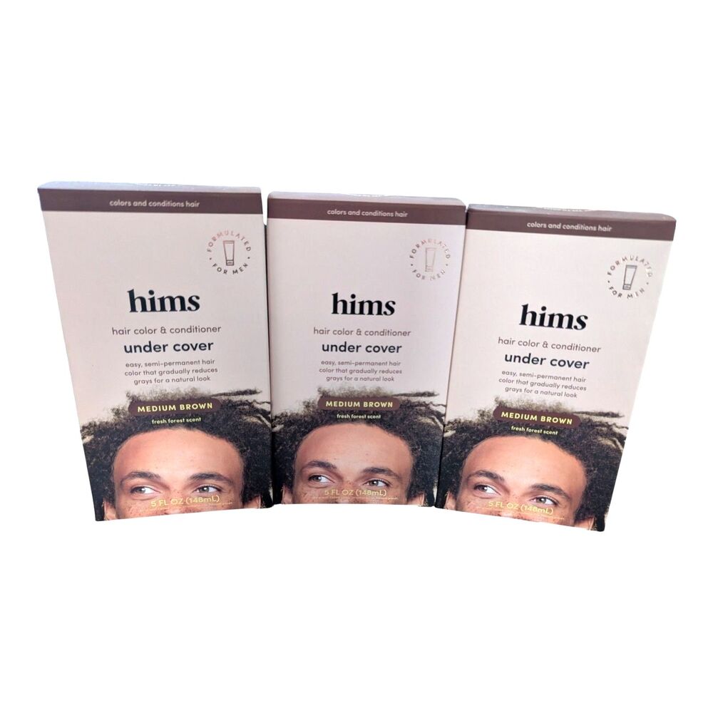 3X HIMS Hair Color & Conditioner Under Cover Medium Brown Semi-permanent